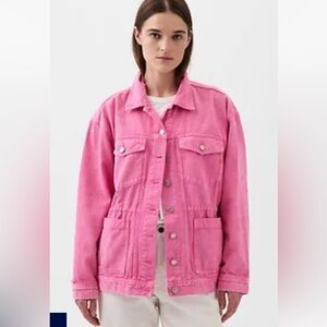 NWT Gap Cinched Denim Jacket Color: India Pink